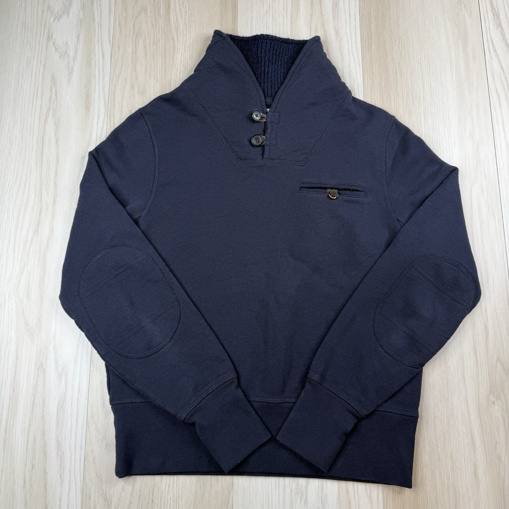 Billy Reid Knit Shawl Collar Button Placket Sweatsr Pocket Pullover Mens Medium